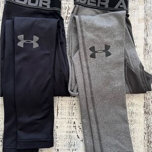 Under Armour Men's Black and Gray Compression Shorts